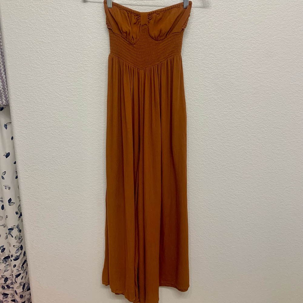 Free People Wide Leg Strapless Jumpsuit